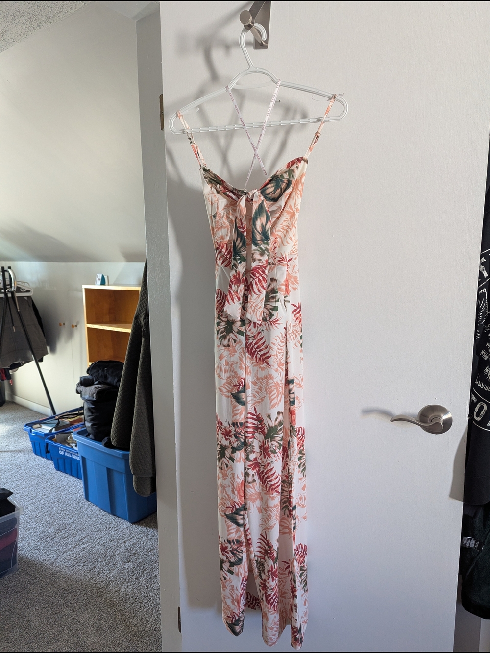Guess Tropical Print Jumpsuit in Coral & Green